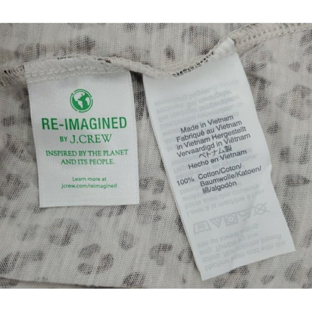 J.Crew Sz Small Vintage 100% Cotton Crewneck T-shirt in Leopard Print NWT - Picture 10 of 10
